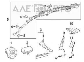 Подушка безопасности airbag в руль водительская Lexus RX350 RX450h 16-22