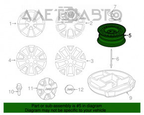 Запасное колесо докатка Jeep Cherokee KL 14- R17 245/65, полноразмерная