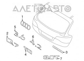 Емблема значок задній "quattro" Audi Q5 8R 09-12