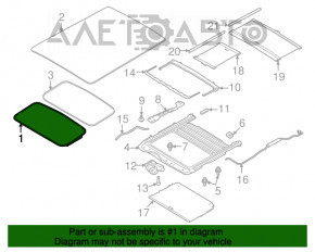 Стекло люка переднее Ford Flex 09-19