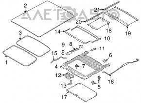 Стекло люка переднее Ford Flex 09-19