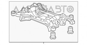 Подрамник задний Honda Accord 13-17 обломано крепление стабилизатора