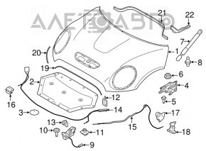 Амортизатор капота левый Mini Cooper F56 3d 14-