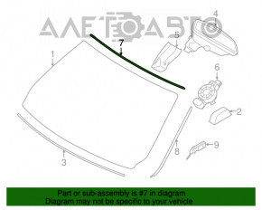 Молдинг лобового скла верх BMW 3 F30 12-19