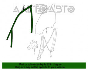 Ущільнювач скла передній правий BMW 3 F30 12-19