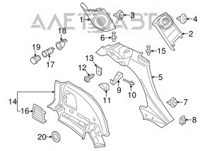 Обшивка арки багажника нижня ліва Mini Cooper Countryman R60 10-16