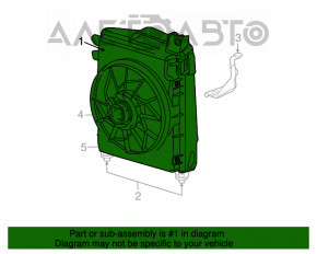 Крильчатка вентилятора охолодження лев Jeep Compass 11-16 2.0 2.4
