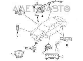 Подушка безопасности airbag пассажирская в торпеде Dodge Challenger 09-14 дорест