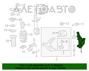 Цапфа со ступицей передняя правая Honda CRV 12-16 с кожухом