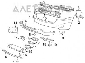 Дефлектор радіатора нижній Jeep Grand Cherokee WK2 11-13 3.6