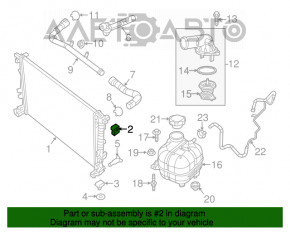 Кронштейн радиатора верхний правый Jeep Cherokee KL 14-22 2.0т 2.4 3.2 резина