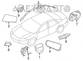 Подушка безопасности airbag пассажирская в торпеде Chrysler 200 11-14