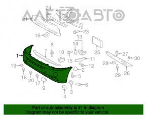 Бампер передній голий Lexus RX400h 06-09 під омивач фар