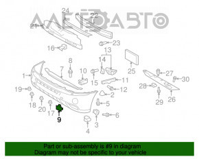 Заглушка під омивач фар переднього бампера лев Lexus RX400h 06-09