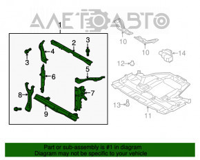 Телевизор панель радиатора в сборе Subaru Outback 10-14 с ресничками