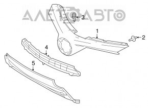 Решітка радіатора grill Toyota Rav4 16-18 рест зі значком