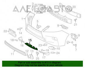 Решетка переднего бампера нижняя Lexus RX350 RX450h 13-15 рест примята решетка, дефект креп