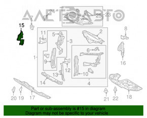 Дефлектор радіатора правий Lexus RX350 RX450h 10-12 підставка