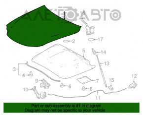 Капот голий Lexus IS 14-20