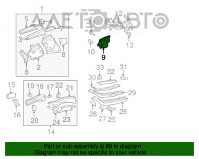 Захист двигуна збоку арку ліву Toyota Highlander 14-19