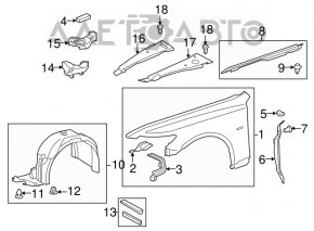 Підкрилок передній правий Lexus LS460 LS600h 07-12