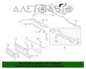 Уплотнитель решетки дворников правый Toyota Camry v40