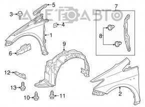 Підкрилок передній правий Toyota Prius V 12-14