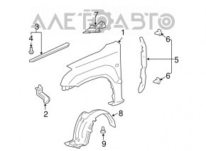 Підкрилок передній правий Lexus GX470 03-09