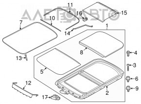 Скло люка перед Mini Cooper Countryman R60 10-16