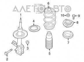 Пружина перед лев Nissan Sentra 13-18 1.8