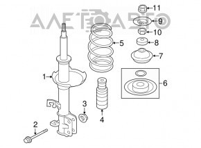 Пружина передняя правая Nissan Versa 12-19 usa