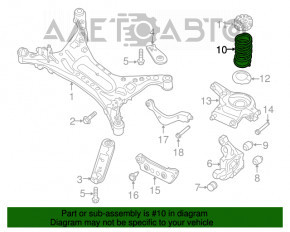 Пружина задняя правая Nissan Altima 13-18 жесткость 2 зелен. роз.