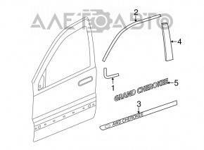 Молдинг двери нижний передней левой Jeep Grand Cherokee WK2 11-21 хром