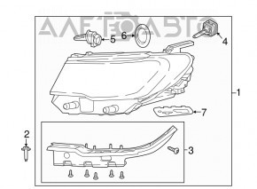 Фара передня права в зборі Jeep Compass 17-21 ксенон+led, з кріпленням