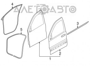 Дверь голая передняя правая Jeep Grand Cherokee WK2 11-21