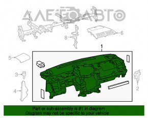 Торпедо передняя панель без AIRBAG Toyota Camry v55 15-17 usa белая строчка