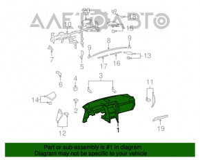 Торпедо передняя панель без AIRBAG Lexus LS460 LS600h 07-12 беж