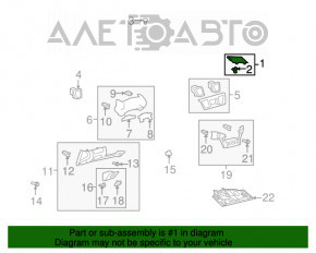 Решетка динамика правая Toyota Highlander 08-13 черн