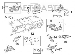 Накладка колени водителя Toyota Prius V 12-17 бежевая