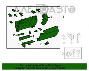 Перчаточный ящик, бардачок Lexus RX350 RX450h 10-12 черн