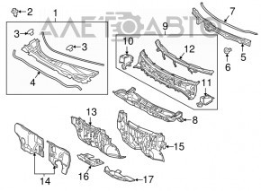 Поддон дворников металл Lexus RX350 RX450h 16-22