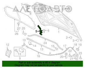 Петля капота ліва VW Passat b7 12-15 USA