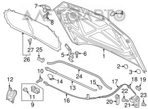 Петля капота ліва VW Passat b7 12-15 USA