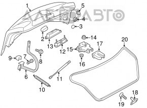 Петля крышки багажника левая VW Passat b8 16-19 USA