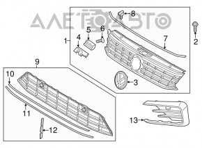 Решетка переднего бампера боковая правая VW Passat b8 16-19 USA R-Line