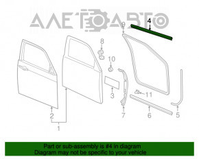 Молдинг дверь-стекло центральный передний правый Dodge Charger 11-