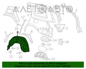 Підкрилок задній лівий Jeep Grand Cherokee WK2 11-21