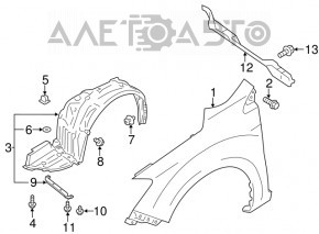 Крило переднє ліве Subaru XV Crosstrek 13-17 оранж G2U