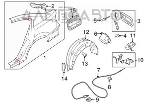 Рычаг открытия лючка бензобака салонный Subaru Legacy 15-19 царапины