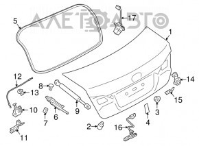 Петля кришки багажника права Subaru Legacy 15-19